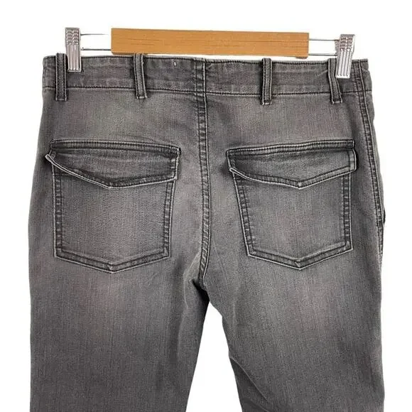 Nili Lotan Cropped French Military Pants Jeans Carbon Grey Cotton Utility SZ 27